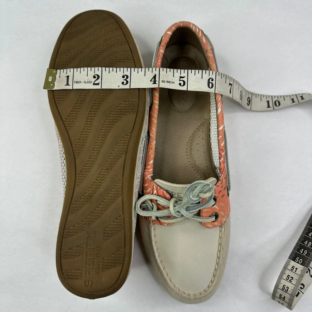 Sperry Womens Firefish Ivory Coral Boat Shoes 8.5 M‎ Leather Mesh